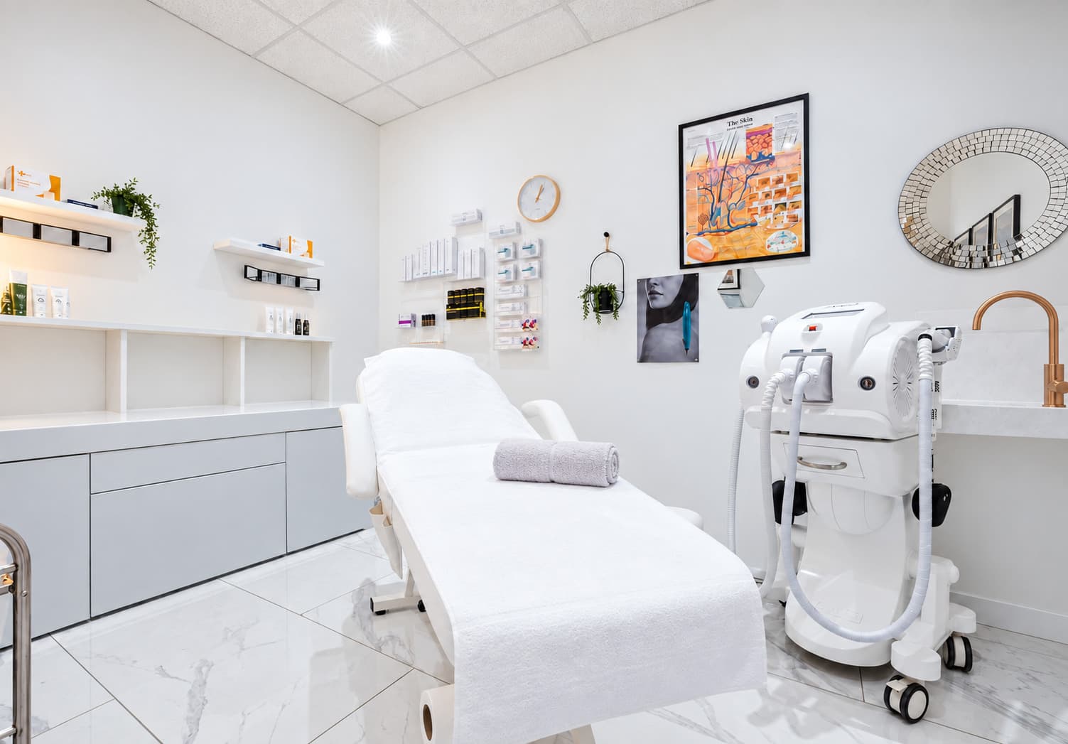 The private skin clinic treatment room at Gorgeous