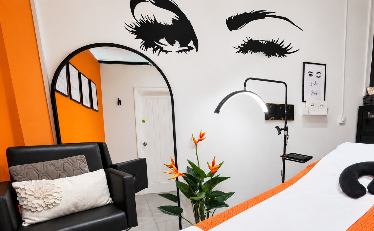 The lash and brow room at Gorgeous