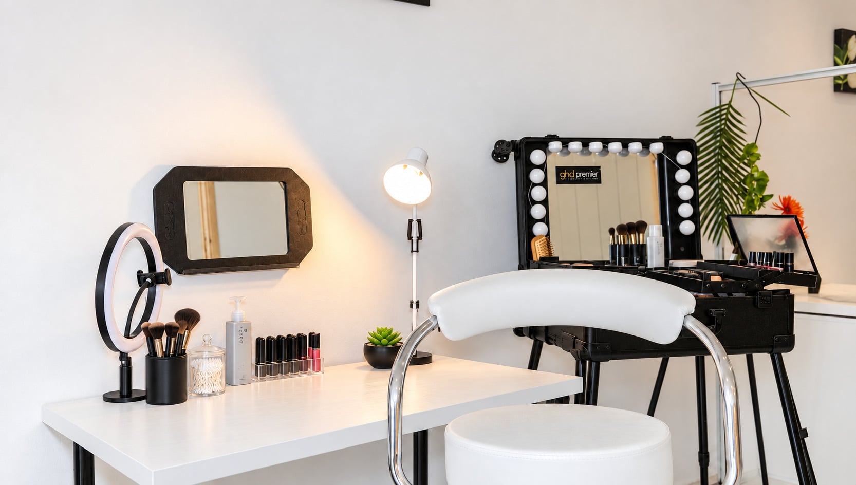 The beauty and makeup station at Gorgeous