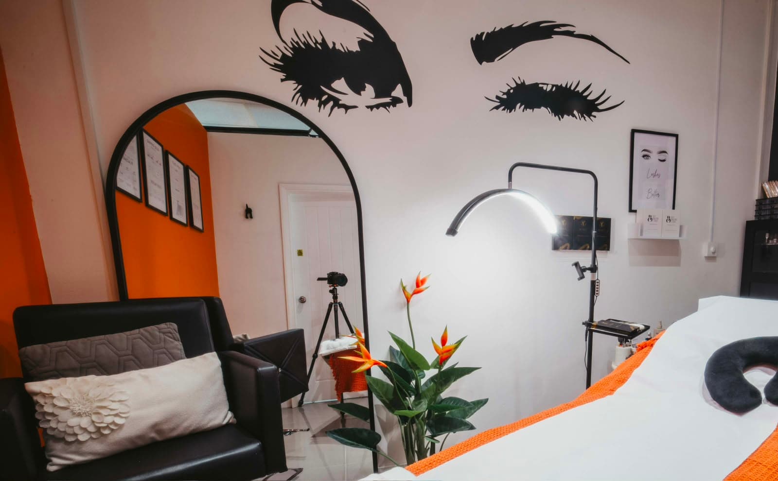 The lash and brow room at Gorgeous